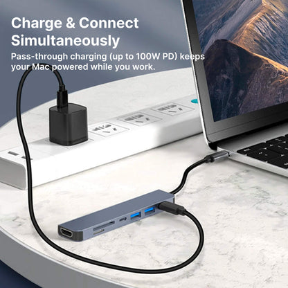 BowLift | USB-C To USB Adapter Hub & Multiport Adapter - MacBook Pro & Air Compatible - HDMI, USB, SD Card Reader & More