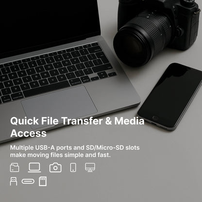 BowLift | USB-C To USB Adapter Hub & Multiport Adapter - MacBook Pro & Air Compatible - HDMI, USB, SD Card Reader & More