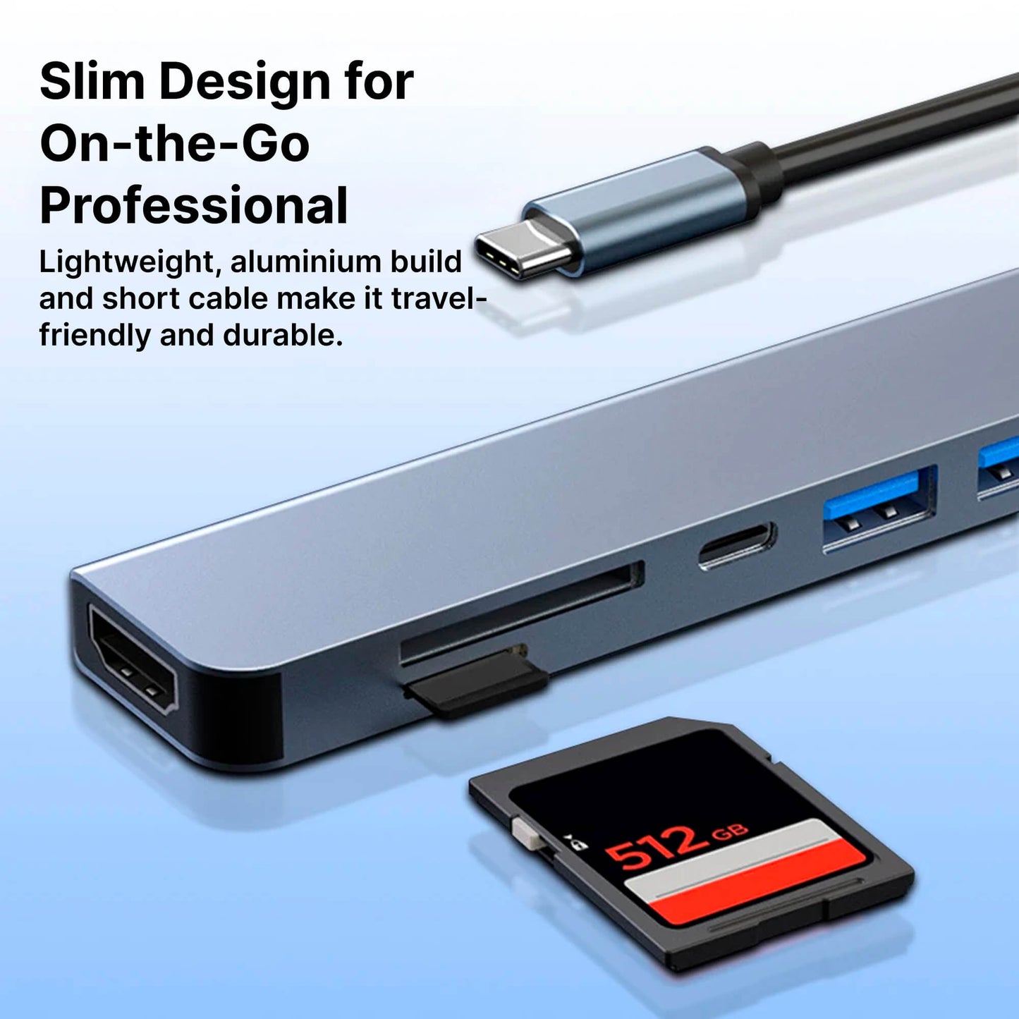 BowLift | USB-C To USB Adapter Hub & Multiport Adapter - MacBook Pro & Air Compatible - HDMI, USB, SD Card Reader & More