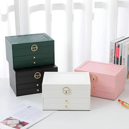 Skanto | EleganceBox – Luxurious Multi-Layer Jewelry Organizer in Premium PU Leather