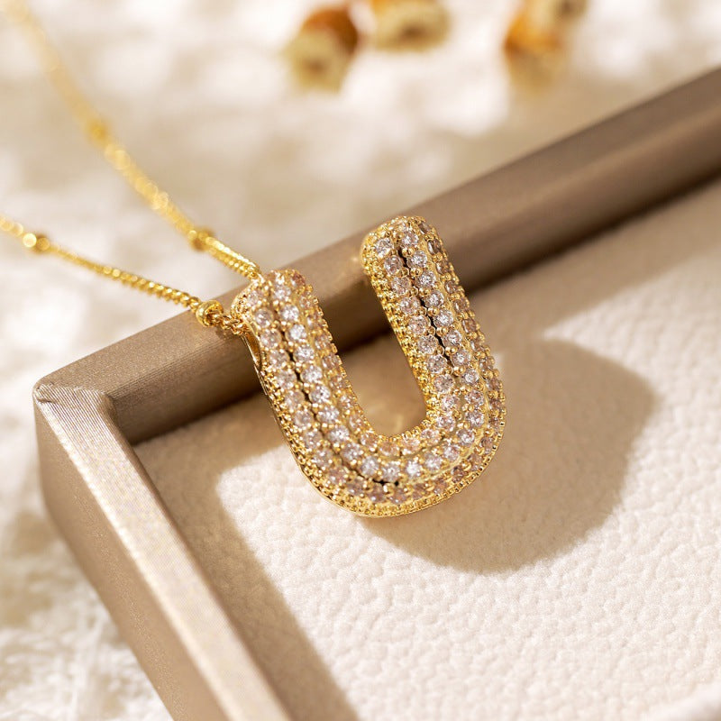 Skanto | Alphabet Diamond Pendant Necklace