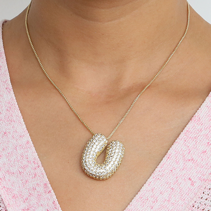 BowLift | Chunky Bubble Diamond Dazzle Initial Necklaces