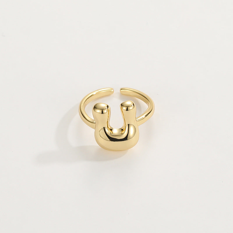 BowLift | Cute Bubble Letter Initial Ring