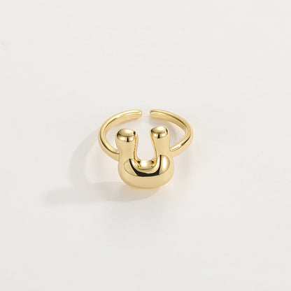 BowLift | Cute Bubble Letter Initial Ring