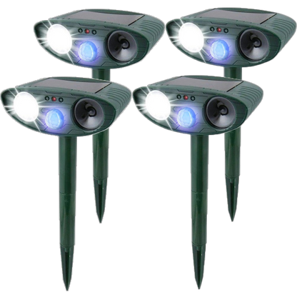 BowLift | Solar Powered Ultrasonic Rabbit Repeller with Flashing Light – Effective Pest Control for Gardens and Yards