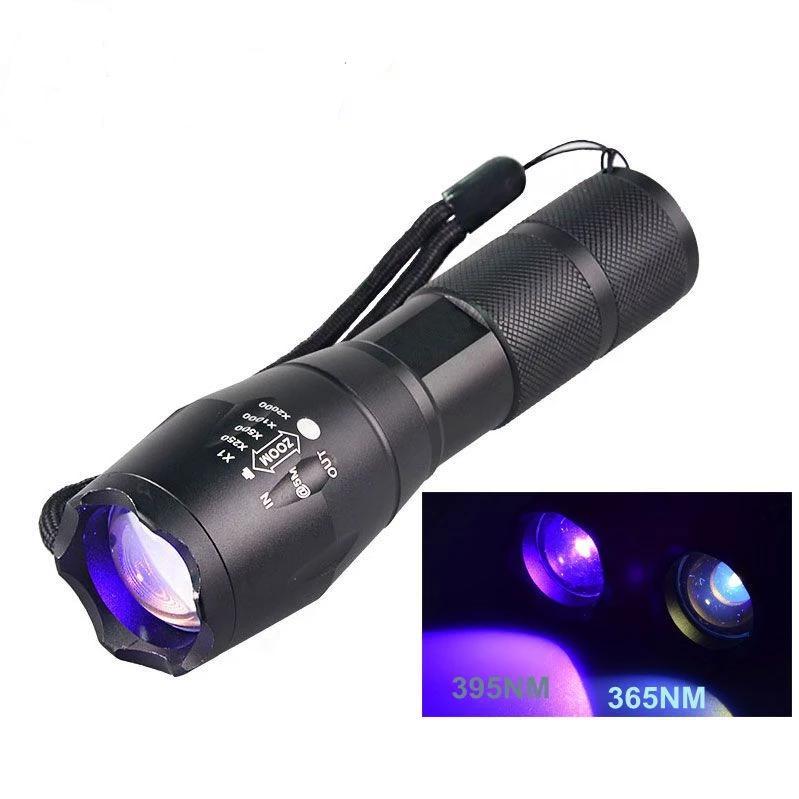Skanto | IcoolGadget Ultraviolet 365nM 395nM 4W Power LED Aluminum Zoom UV Flashlight Lamp Black Light Torch