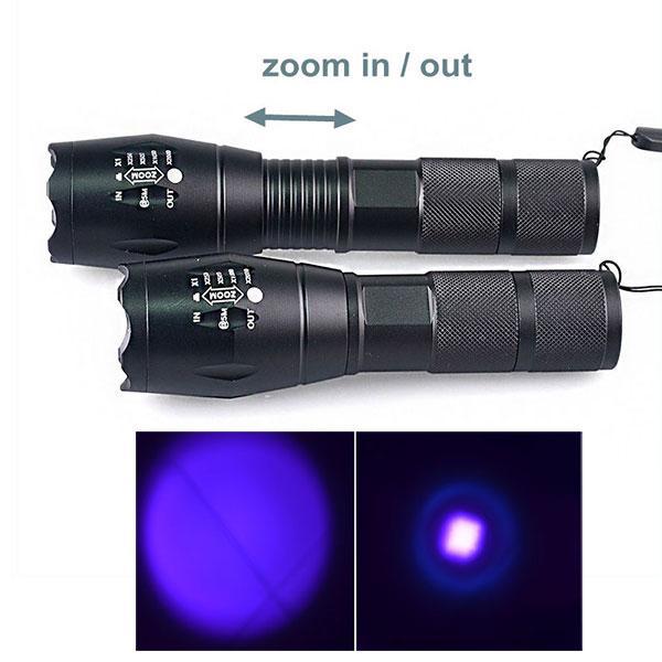 Skanto | IcoolGadget Ultraviolet 365nM 395nM 4W Power LED Aluminum Zoom UV Flashlight Lamp Black Light Torch
