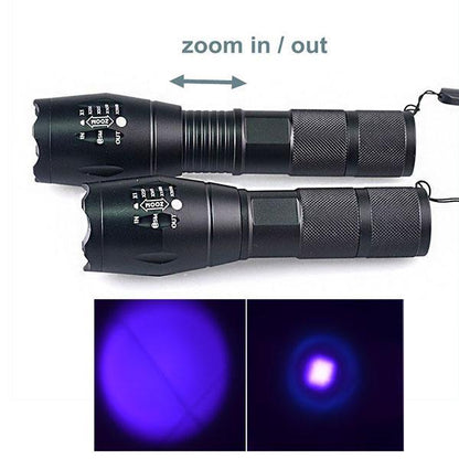 Skanto | IcoolGadget Ultraviolet 365nM 395nM 4W Power LED Aluminum Zoom UV Flashlight Lamp Black Light Torch
