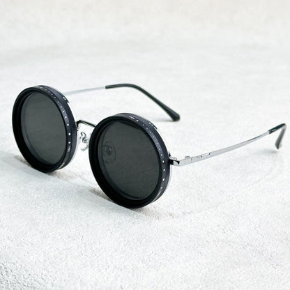 Skanto | Unisex Round Polarized Sunglasses – Adjustable Light Reduction – Premium Metal Frame