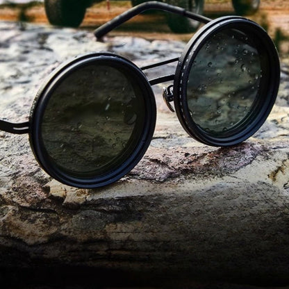 Skanto | Unisex Round Polarized Sunglasses – Adjustable Light Reduction – Premium Metal Frame