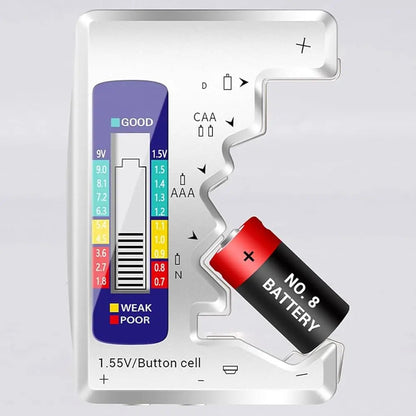 BowLift | Universal Battery Tester – Quick Test for AA, AAA, 9V & Button Cells
