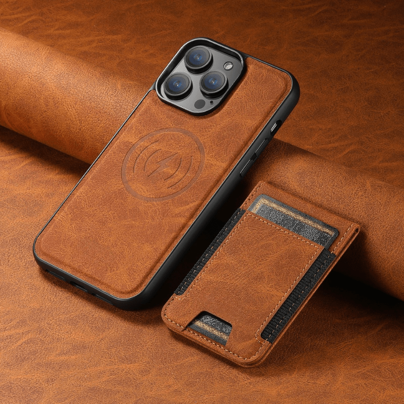 Skanto | Elegant Leather Case with Magnetic Stand and Card Holder