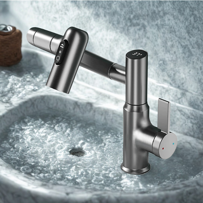 Skanto | FLOWAXIS – 360° Swivel Kitchen Faucet with Adjustable Height & Temperature Display
