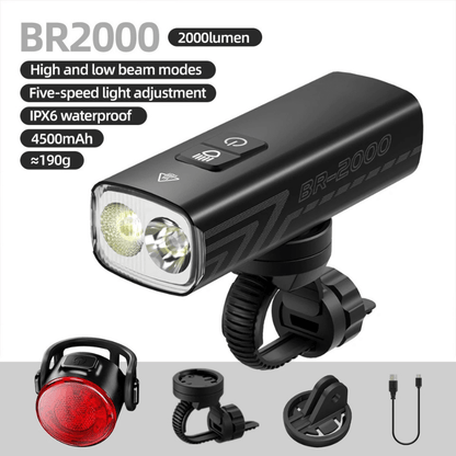 Skanto | Powerful LED Bike Light with 2000 Lumens and IPX6 Waterproofing
