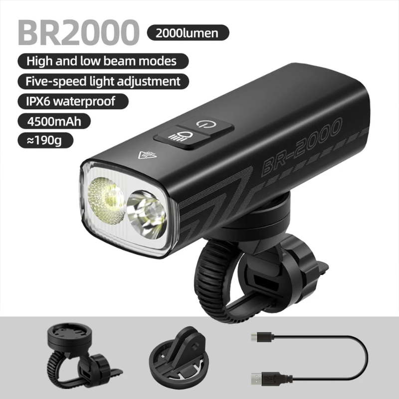 Skanto | Powerful LED Bike Light with 2000 Lumens and IPX6 Waterproofing