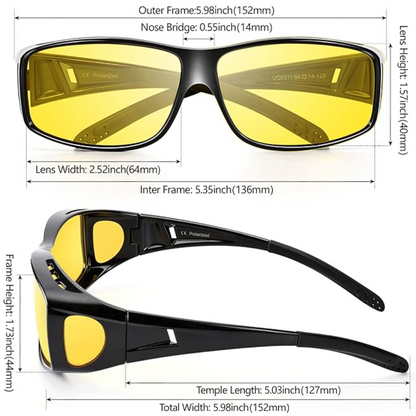 Norvo | Polaroid Night Driving Glasses | Anti-Glare, Lightweight & Ideal for Low Light Conditions