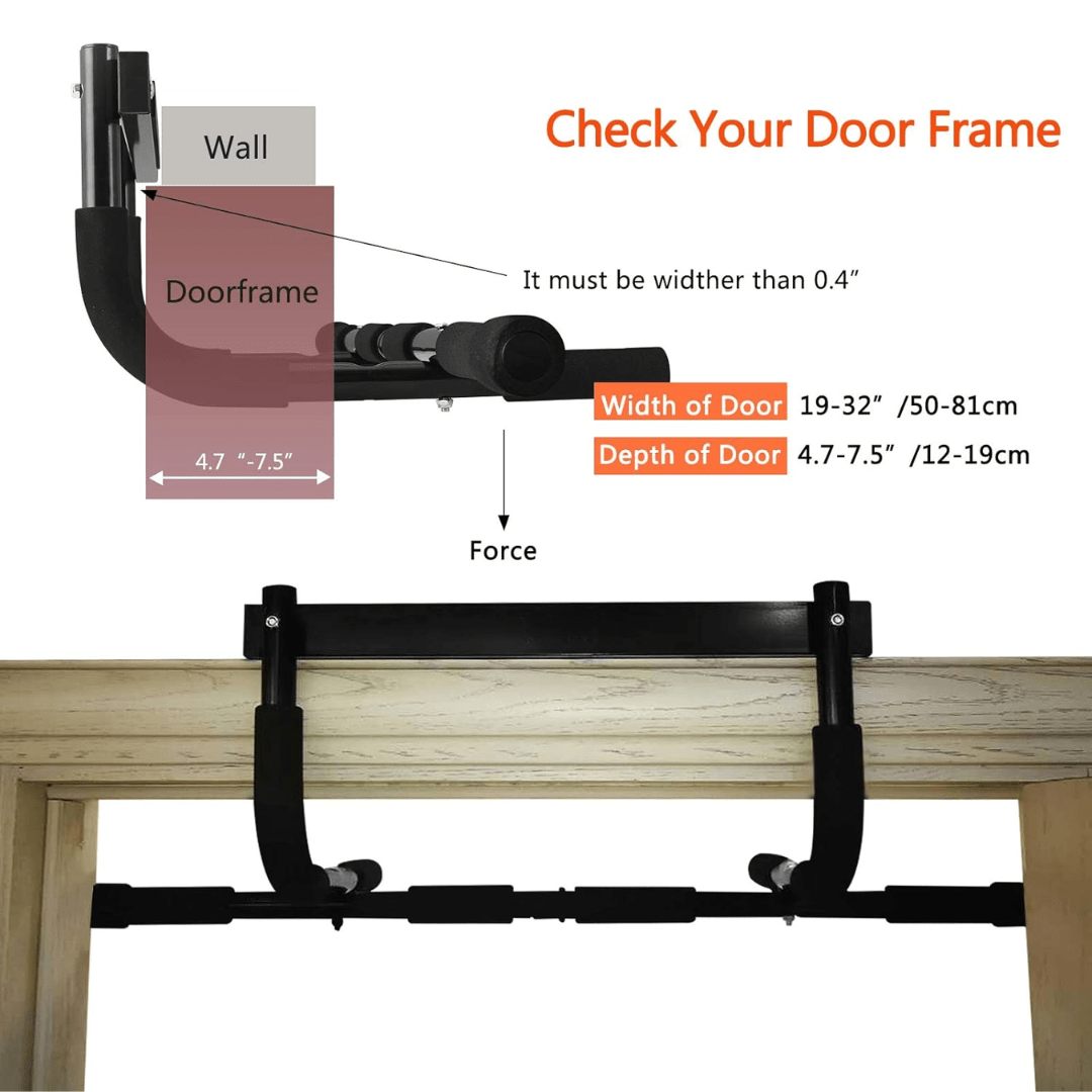 Skanto | Pull-up Bar - Steel Doorway Pull-up Bar with 200 kg Load Capacity