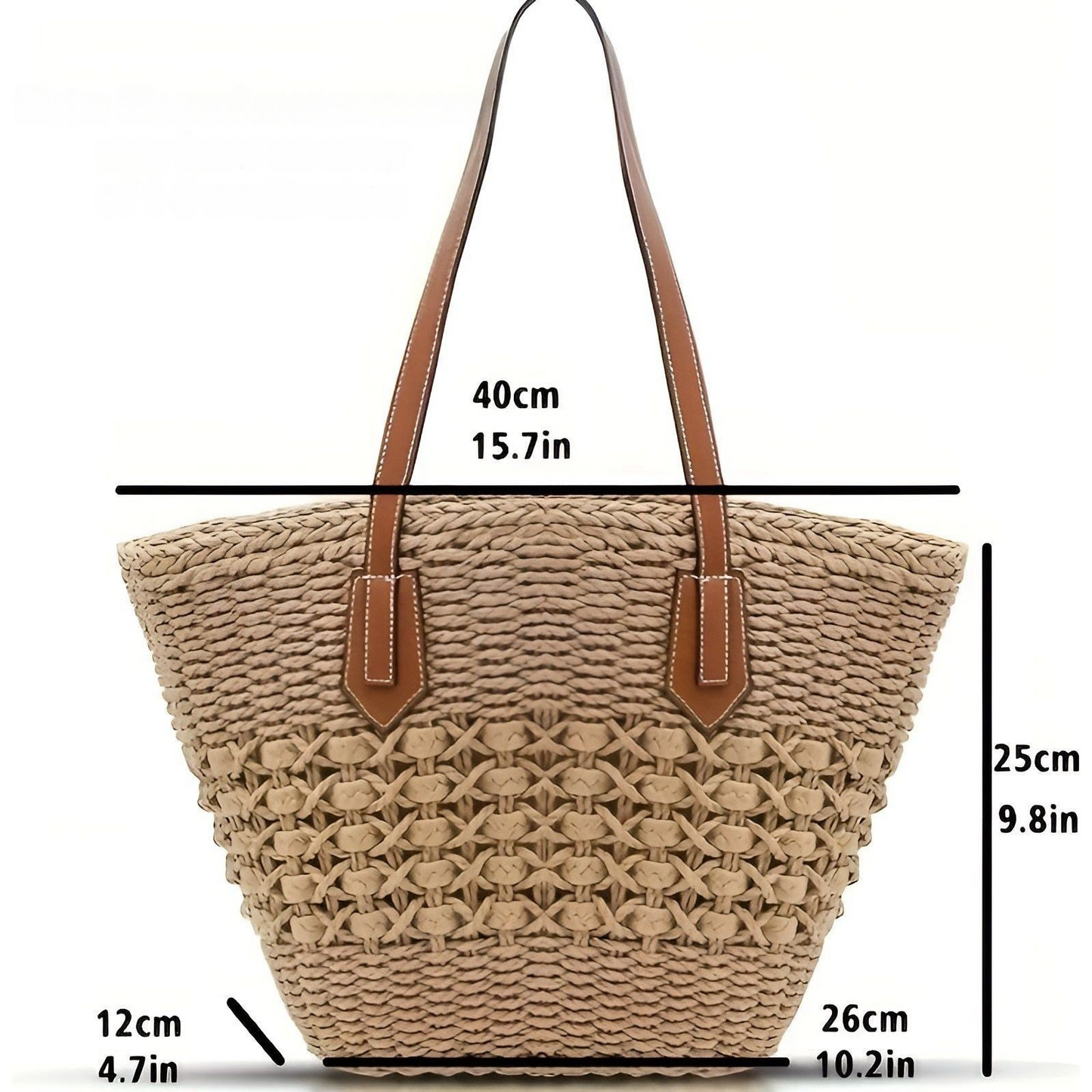 Straw Beach Bag – Large Capacity & Lightweight | Perfect for Shopping and Vacation | Skanto