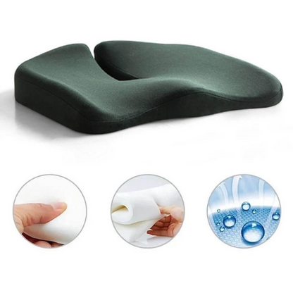 ErgoRelief Seat Cushion – Ergonomic Memory Foam Cushion for Back and Tailbone | Brehn