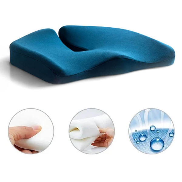 ErgoRelief Seat Cushion – Ergonomic Memory Foam Cushion for Back and Tailbone | Brehn