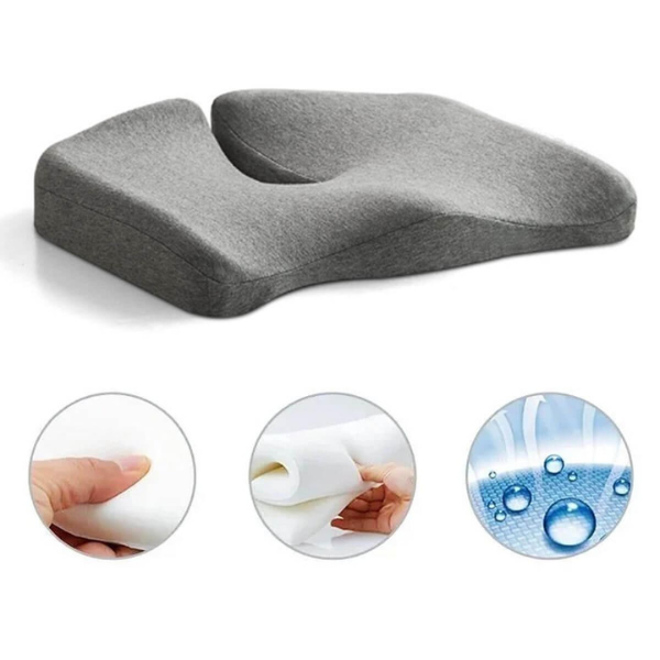 ErgoRelief Seat Cushion – Ergonomic Memory Foam Cushion for Back and Tailbone | Brehn