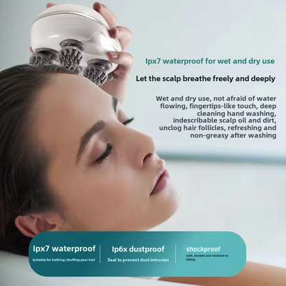 Skanto | Electric Scalp and Body Massager with Red Light Therapy for Stress and Muscle Tension Relief