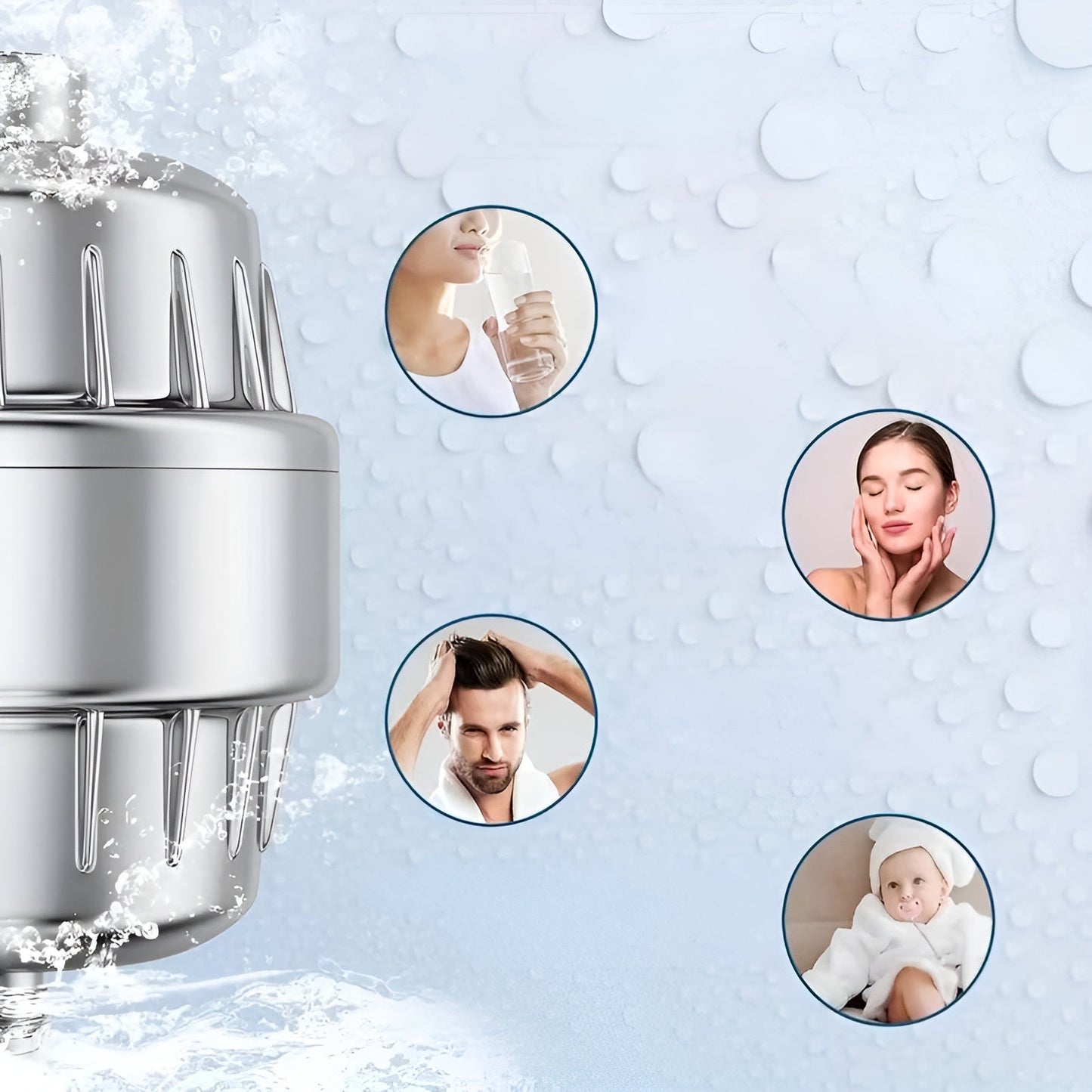 Shower filter for purer water – Removes chlorine and impurities | For a refreshing and skin-friendly shower experience | Brehn