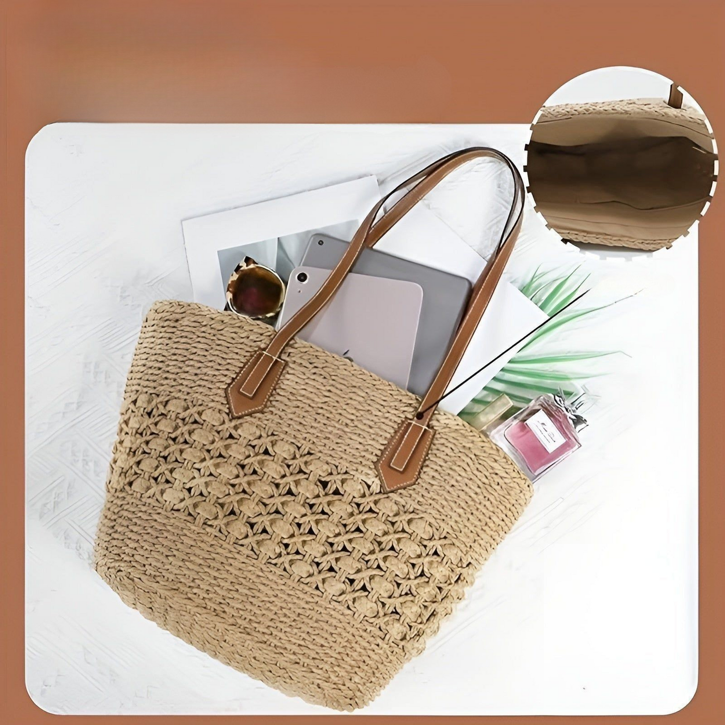 Straw Beach Bag – Large Capacity & Lightweight | Perfect for Shopping and Vacation | Skanto