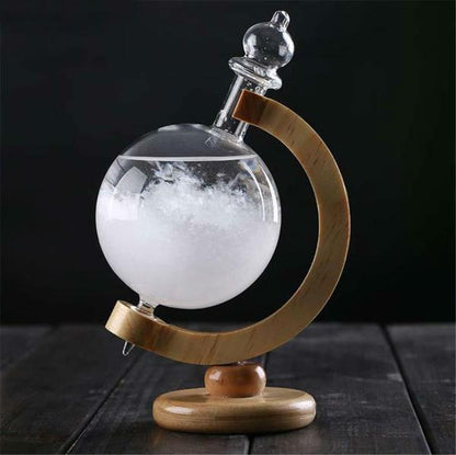 Skanto | Skanto Storm Glass Weather Forecasting Bottle Crystal Desk Barometer with Wooden Frame