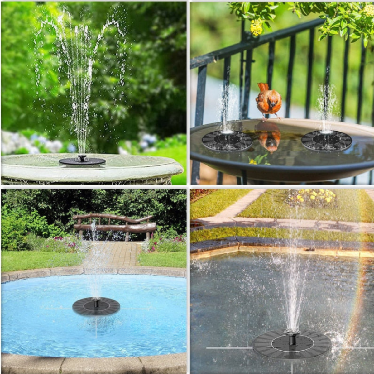 Skanto | Solar Bird Fountain – Solar-Powered Fountain for Garden and Birds | Sustainable and Low Maintenance