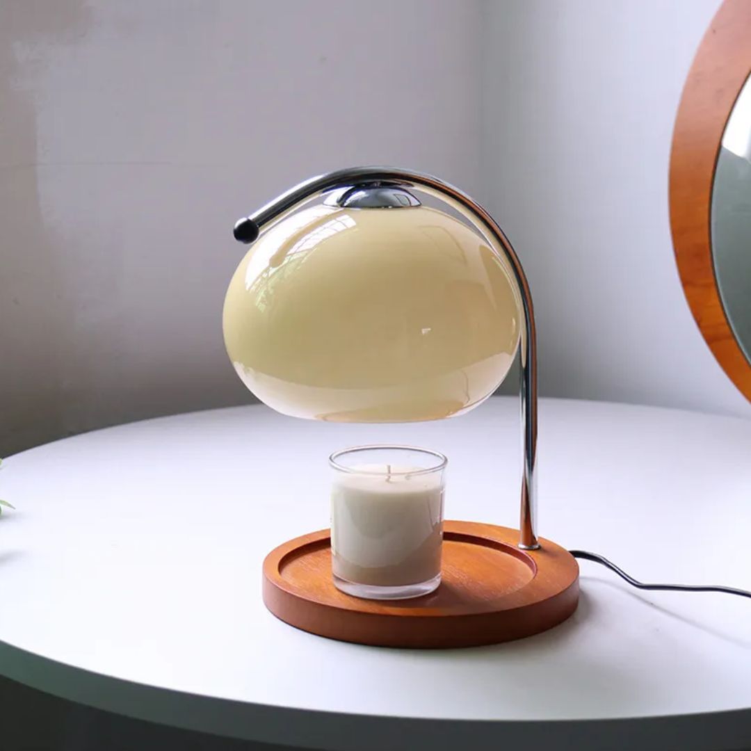 Alyssa Retro Table Lamp - Elegant Glass Lighting Bowlift