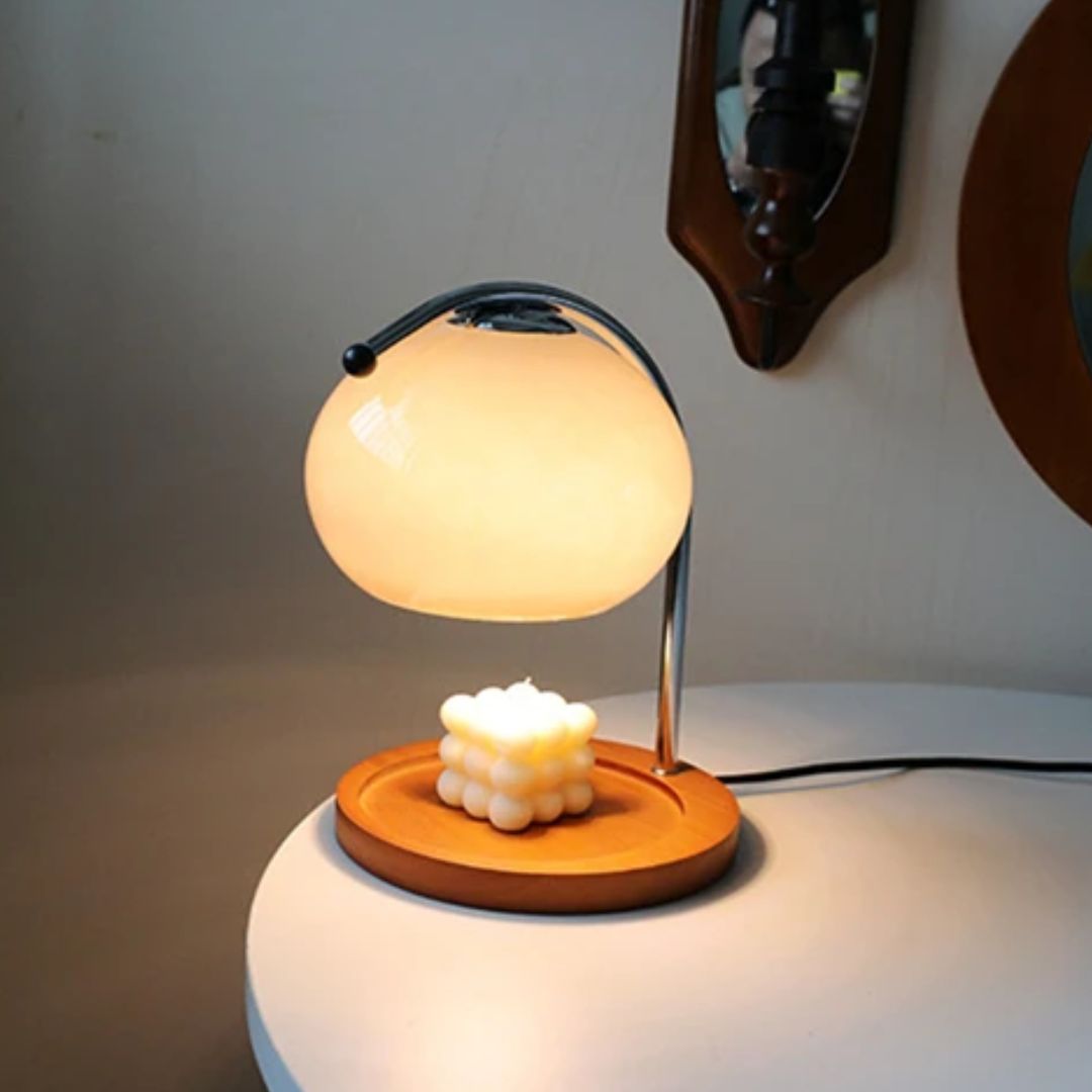 Alyssa Retro Table Lamp - Elegant Glass Lighting Bowlift