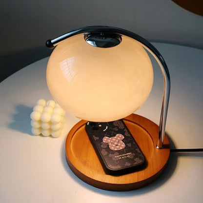 Alyssa Retro Table Lamp - Elegant Glass Lighting Bowlift
