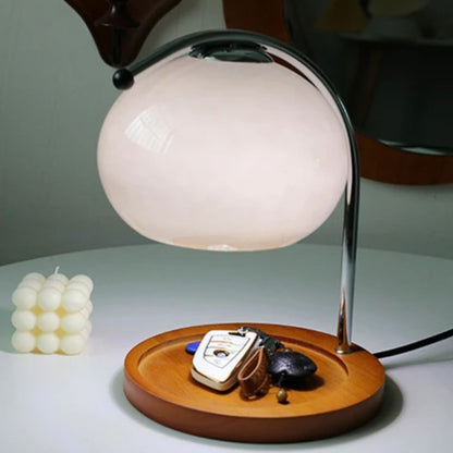 Alyssa Retro Table Lamp - Elegant Glass Lighting Bowlift