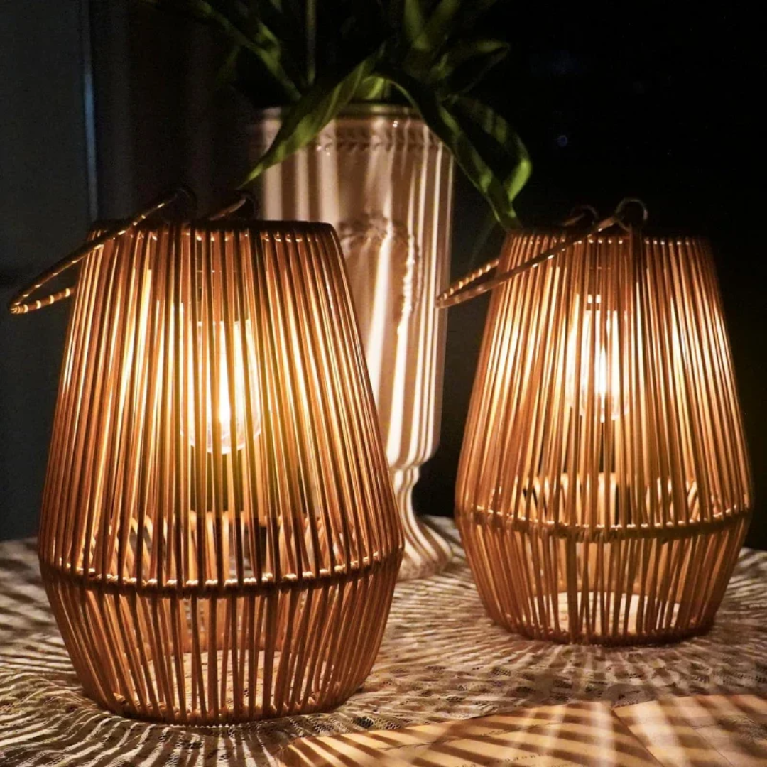 Hand-woven waterproof solar garden lamp - SunWeave | Brehn