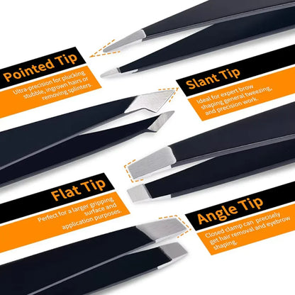 BowLift | Precision Tweezers Set – 6-piece Eyebrow Kit with Travel Case