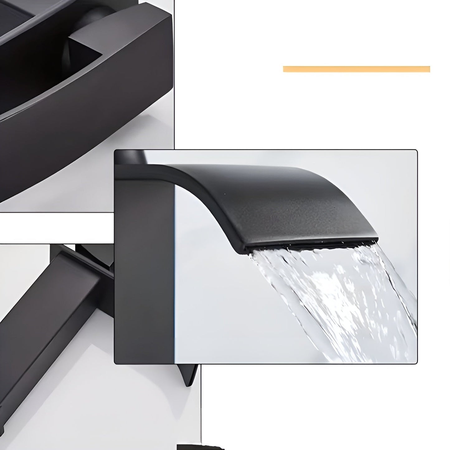 Stainless Steel Basin Faucet – Waterfall Spout with Hot and Cold Water | Single-Hole Mixer Tap in Karnzack Design for the Bathroom