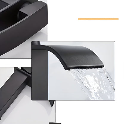 Stainless Steel Basin Faucet – Waterfall Spout with Hot and Cold Water | Single-Hole Mixer Tap in Karnzack Design for the Bathroom