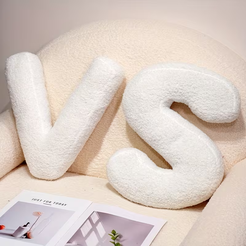 White Letter Decorative Pillow – Soft And Versatile | Creative Pillows For Your Sofa And Bed | Bowlift