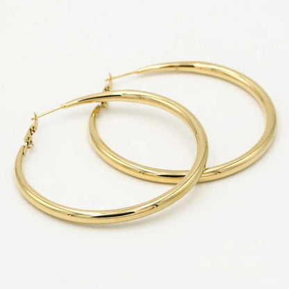 Elegant gold hoop earrings (60 mm) | Luxury accessory for a stylish look Skanto
