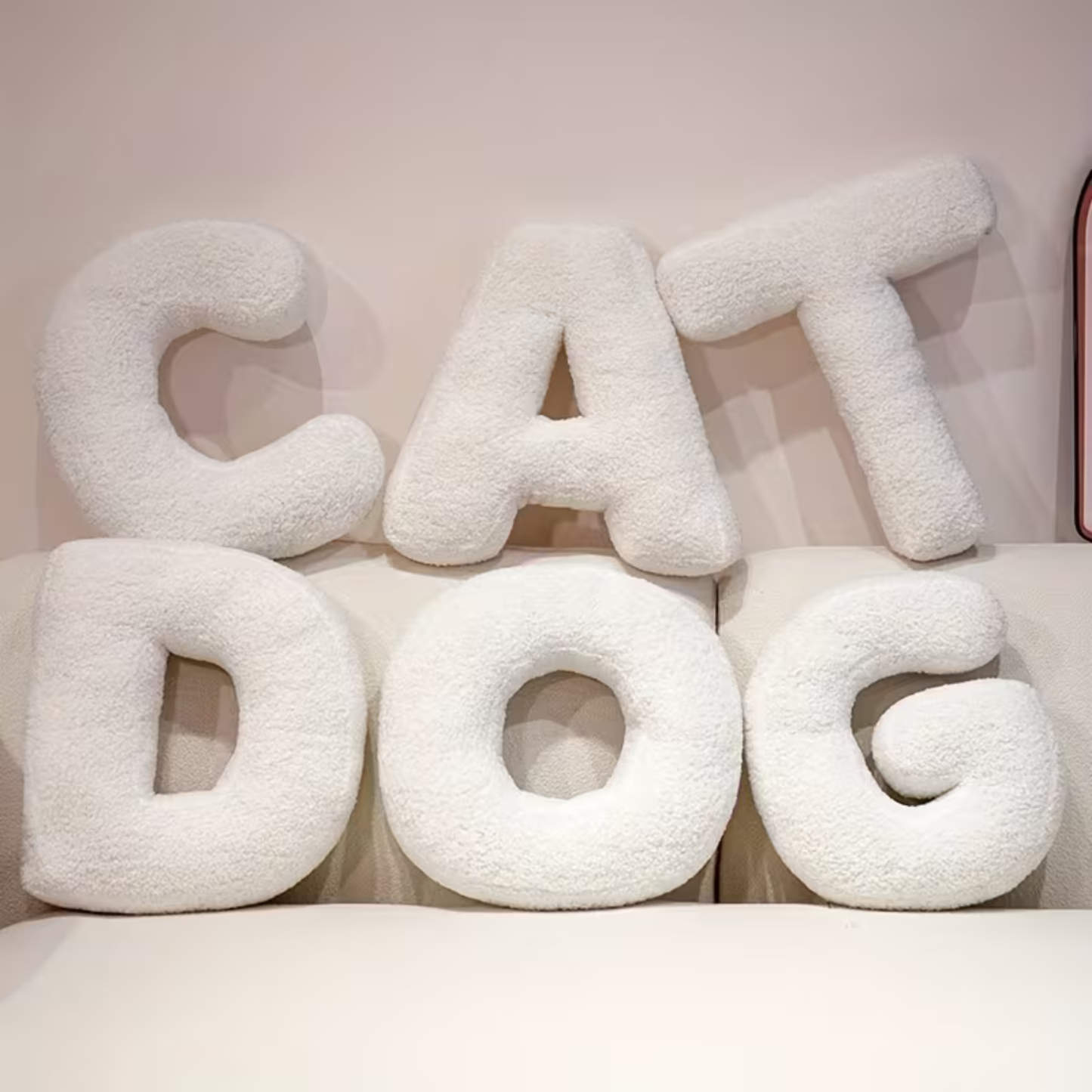 White Letter Decorative Pillow – Soft And Versatile | Creative Pillows For Your Sofa And Bed | Bowlift