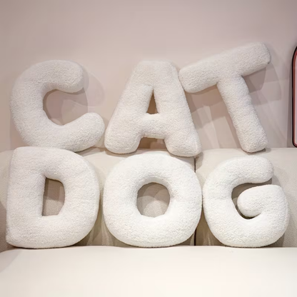 White Letter Decorative Pillow – Soft And Versatile | Creative Pillows For Your Sofa And Bed | Bowlift