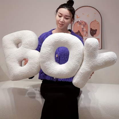 White Letter Decorative Pillow – Soft And Versatile | Creative Pillows For Your Sofa And Bed | Bowlift