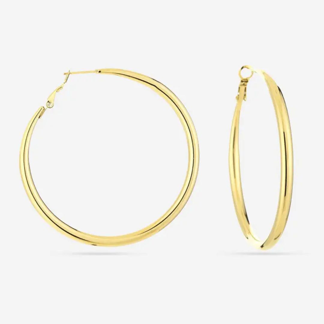 Elegant gold hoop earrings (60 mm) | Luxury accessory for a stylish look Skanto