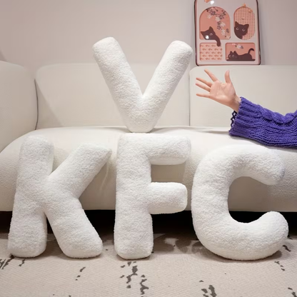 White Letter Decorative Pillow – Soft And Versatile | Creative Pillows For Your Sofa And Bed | Bowlift