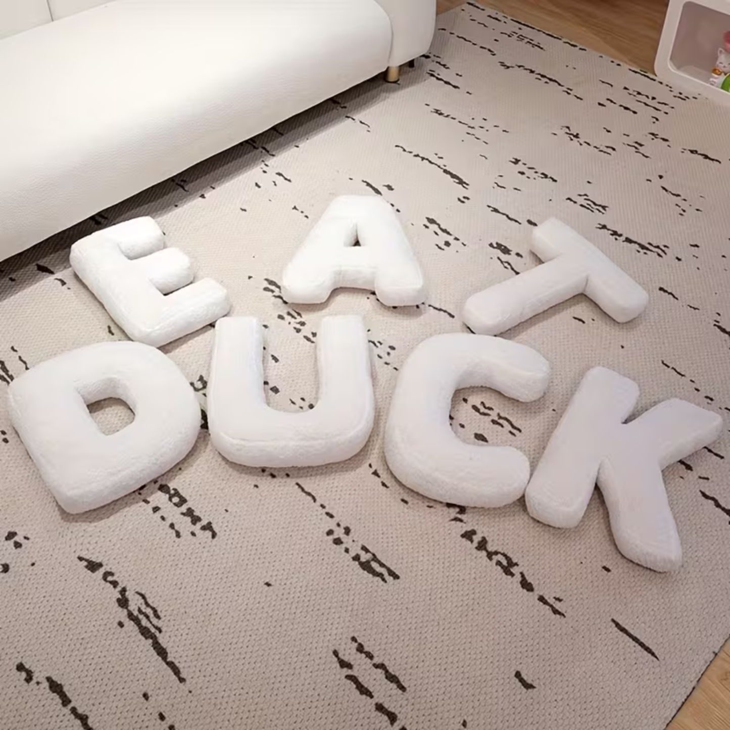 White Letter Decorative Pillow – Soft And Versatile | Creative Pillows For Your Sofa And Bed | Bowlift
