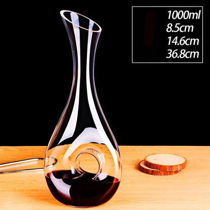 Crystal wine decanter in snail shape – Lead-free for wine or cognac | Decorative for home & bar | Bowlift