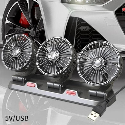 360° Adjustable 3-Head Car Fan USB/12V/24V – AirFlow | Bowlift