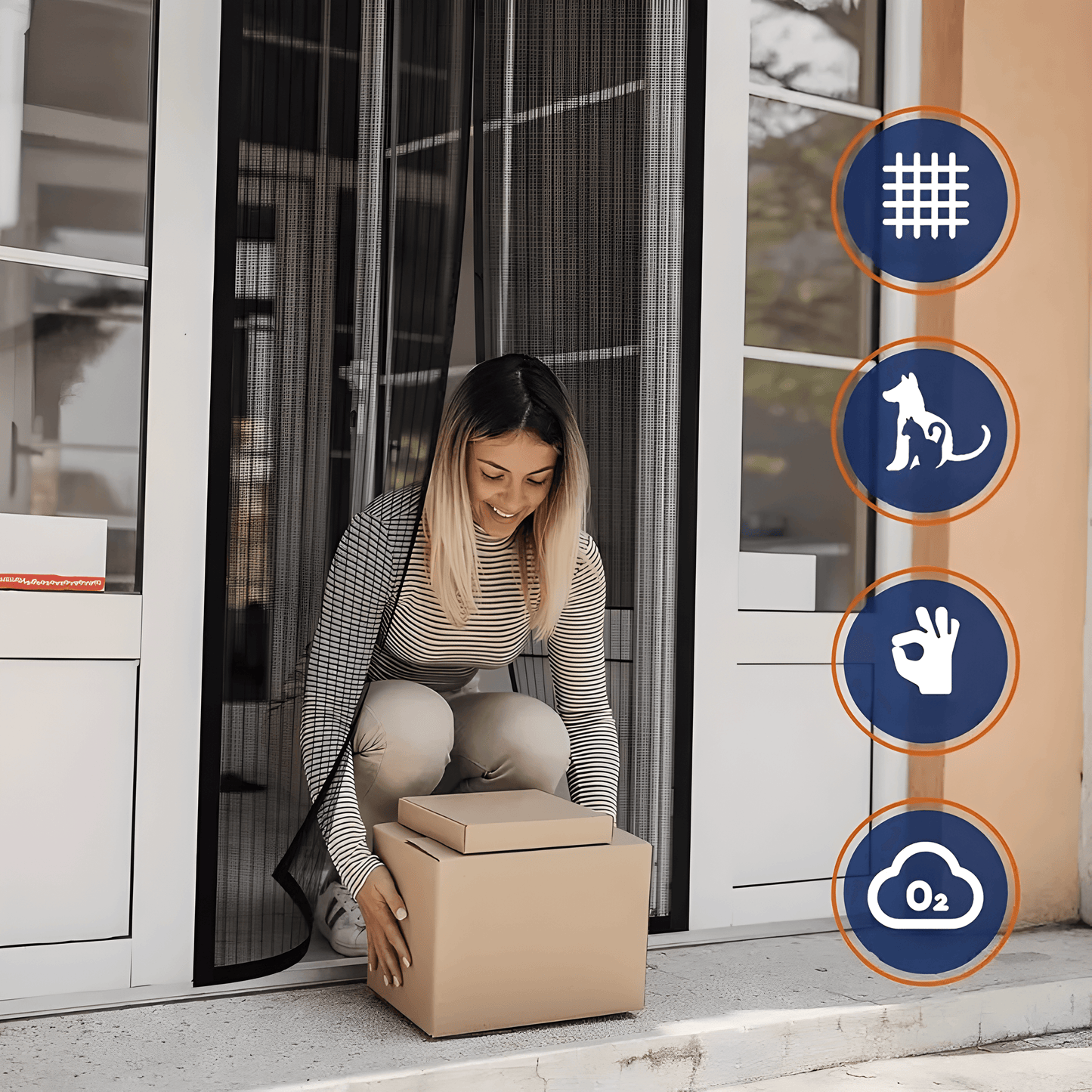 Self-closing Magnetic Insect Screen with Pet-friendly Opening | Bowlift