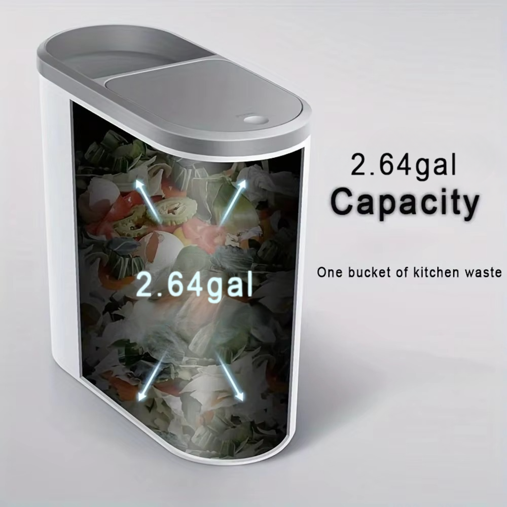 BowLift | Streamlined Space-Saving Trash Can with Easy Press-Top Lid